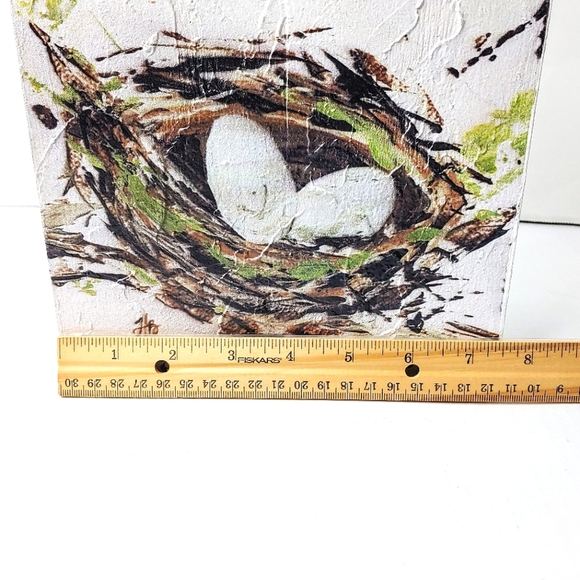 Raz Imports birds nest accent drawings. Green/white/gray. 2 piece set. - Picture 9 of 12